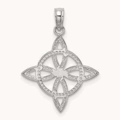 Small Celtic Eternity Knot Charm — 14K White Gold