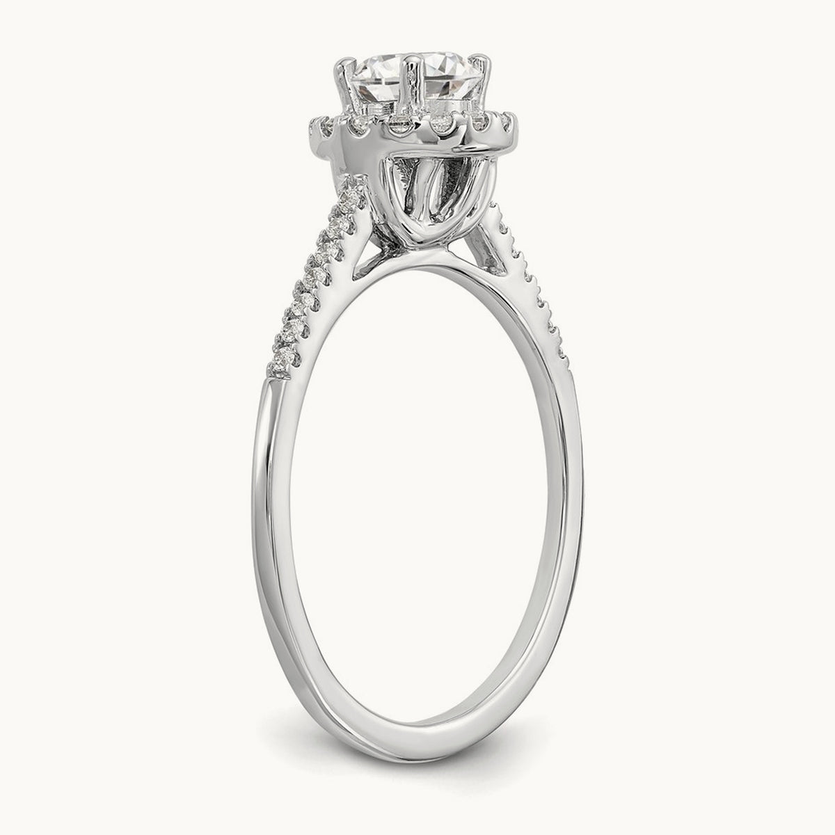 Round Semi-Mount Halo Engagement Ring, 0.20 ct tw