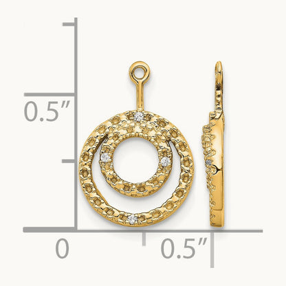 Double Circle Diamond Earring Jackets — 14K Yellow Gold