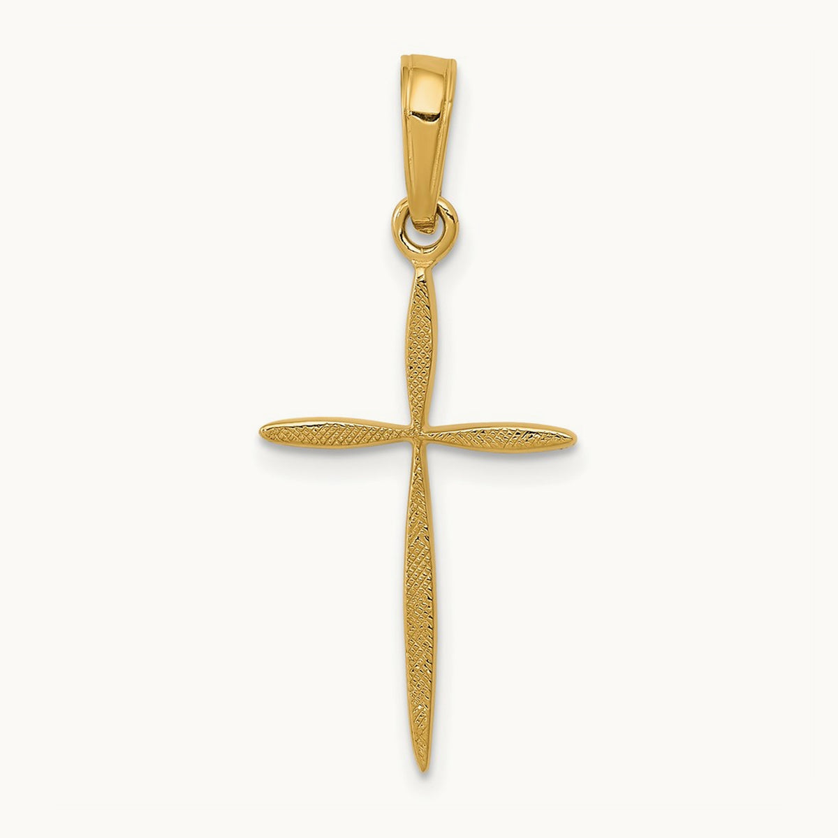 Polished Cross With Tapered Ends Pendant, 14K