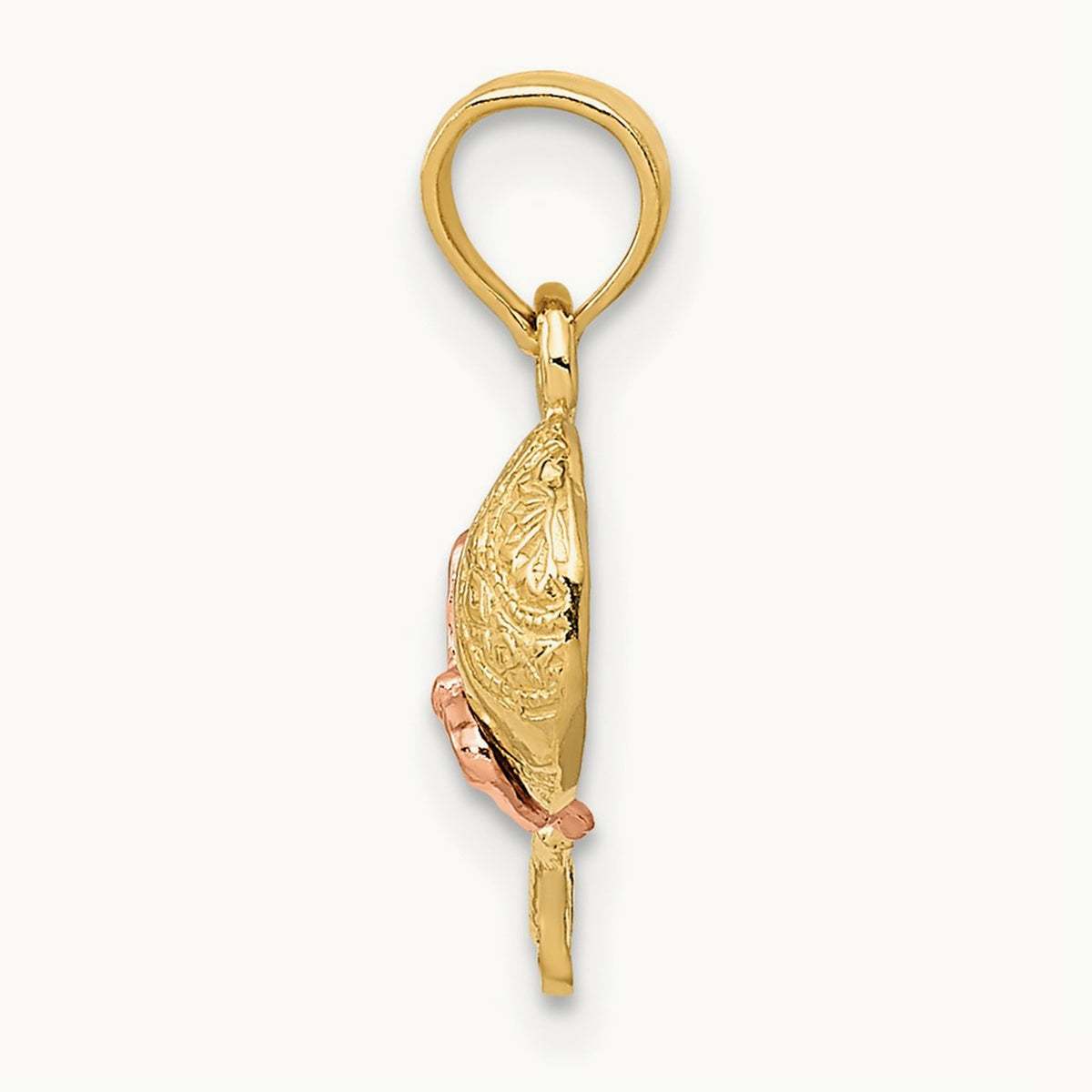 Baby Rattle Pendant, 14K Two-tone