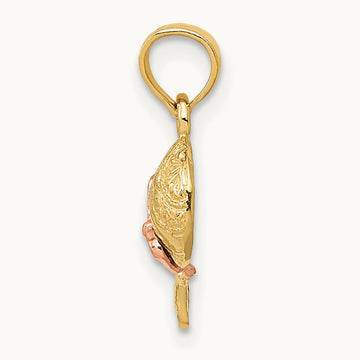 Baby Rattle Pendant, 14K Two-tone