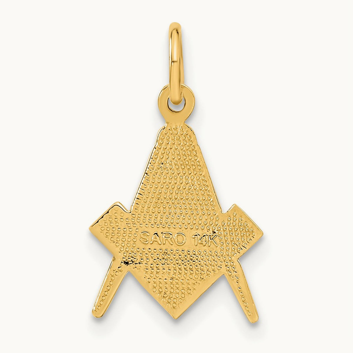 Polished and Textured Masonic Symbol Charm, 14K