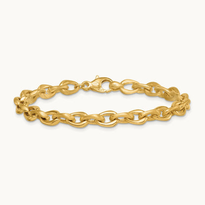 Polished And Brushed Chain Bracelet, 6.75mm, 14K