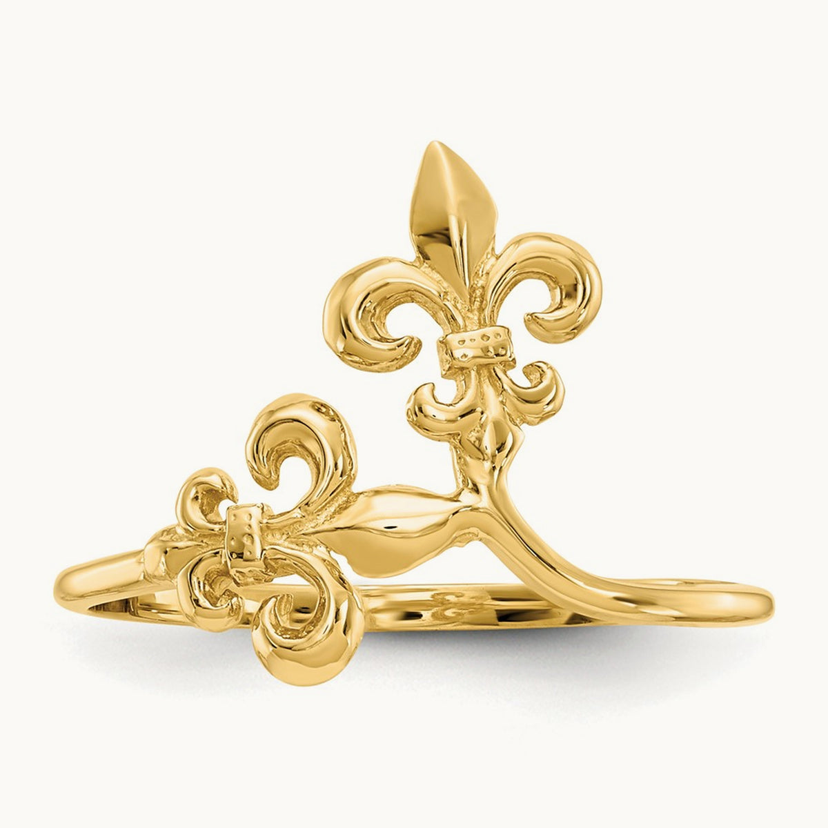 Polished Fleur De Lis Ring — 14K Yellow Gold, 6.5