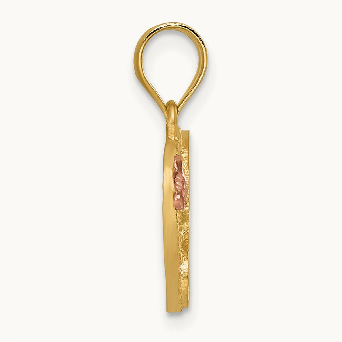 Heart Initial Pendant — 14K Two-Tone Gold, A