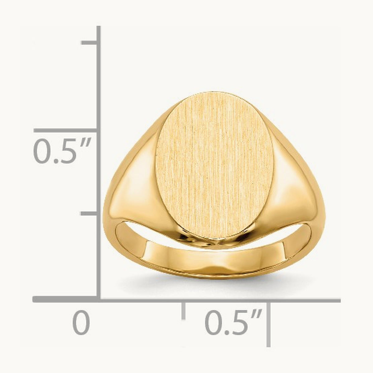 9.5x12. Closed Back Signet Ring, 5mm, 14K