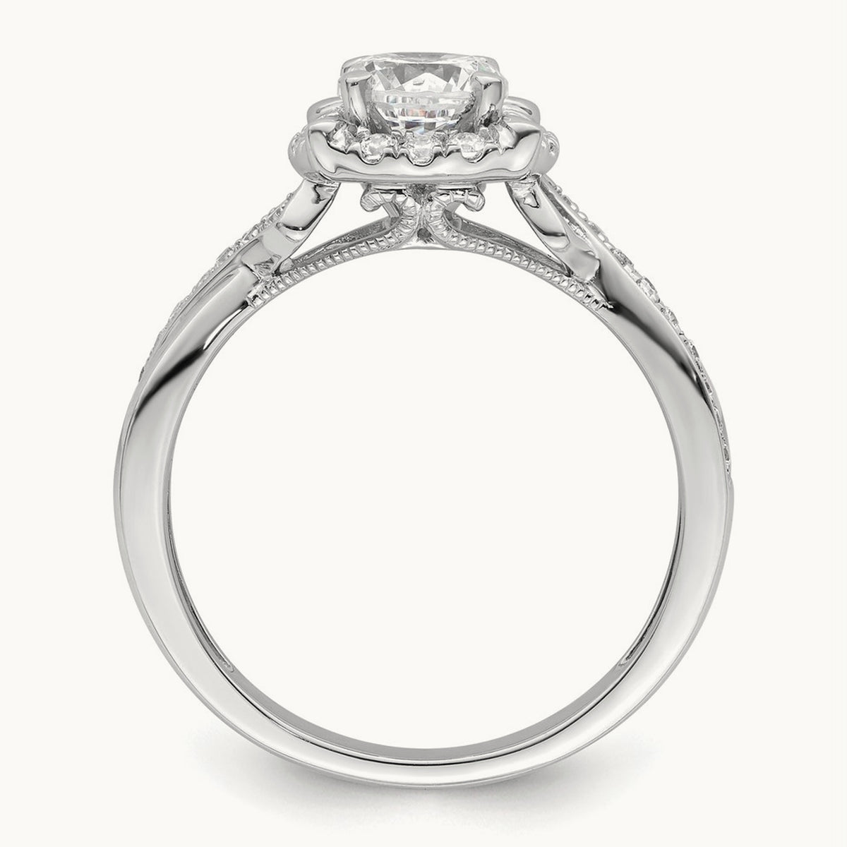 Halo Round Semi-Mount Engagement Ring, 0.25 ct tw