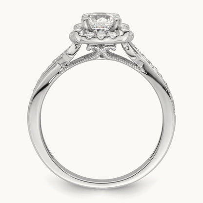 Halo Round Semi-Mount Engagement Ring, 0.25 ct tw
