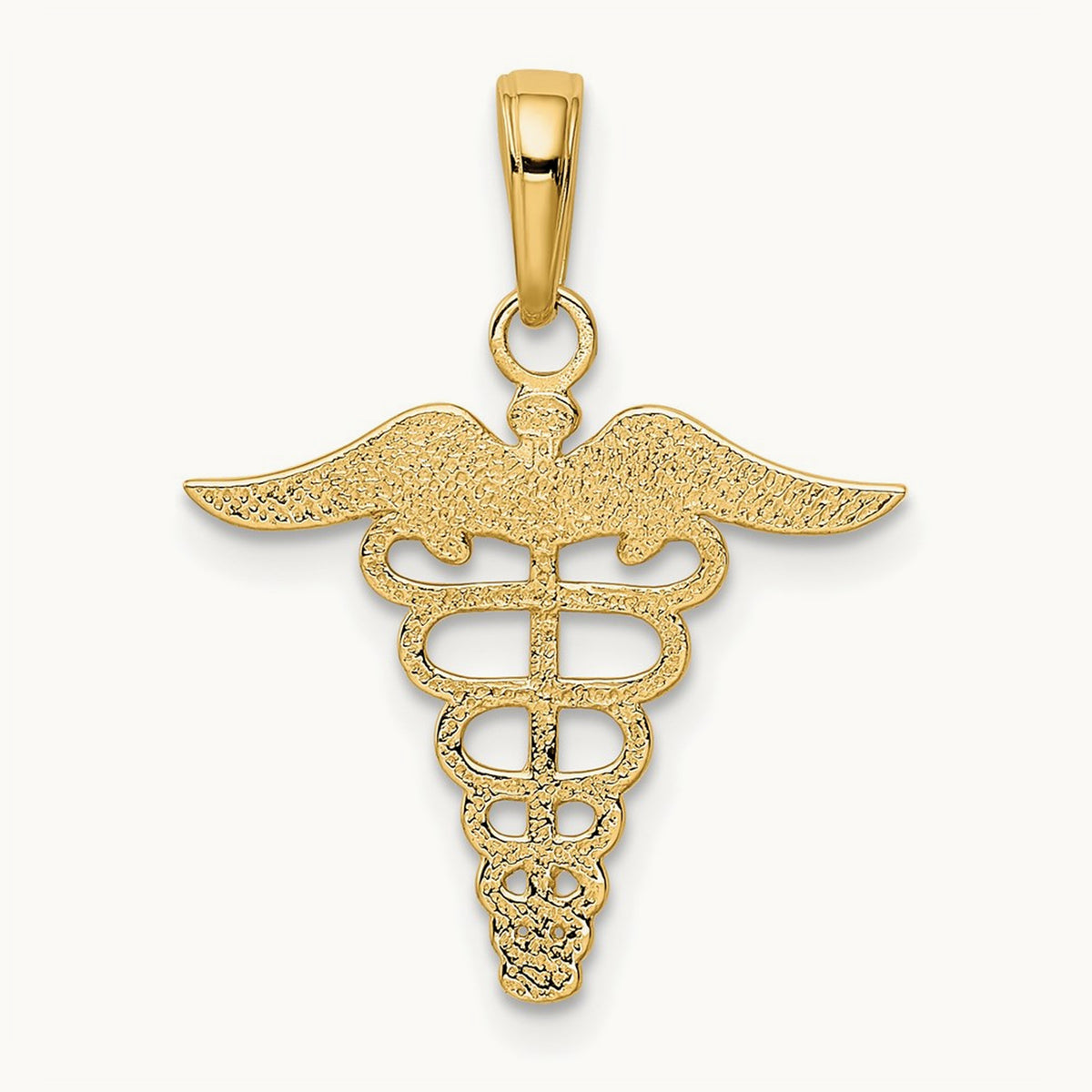 Caduceus Charm — 14K Yellow Gold