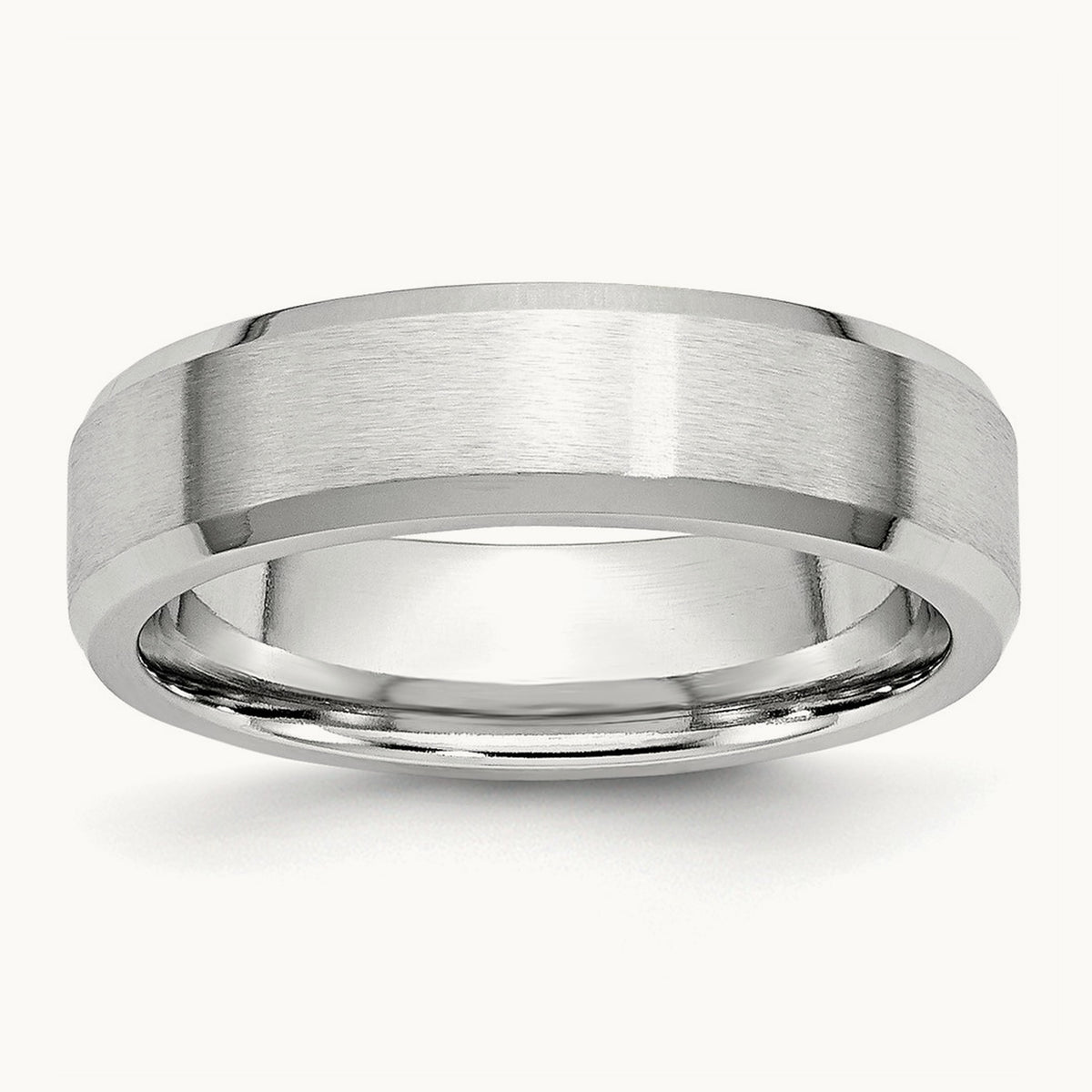 Cobalt Satin and Polished Beveled Edge Band — 6mm