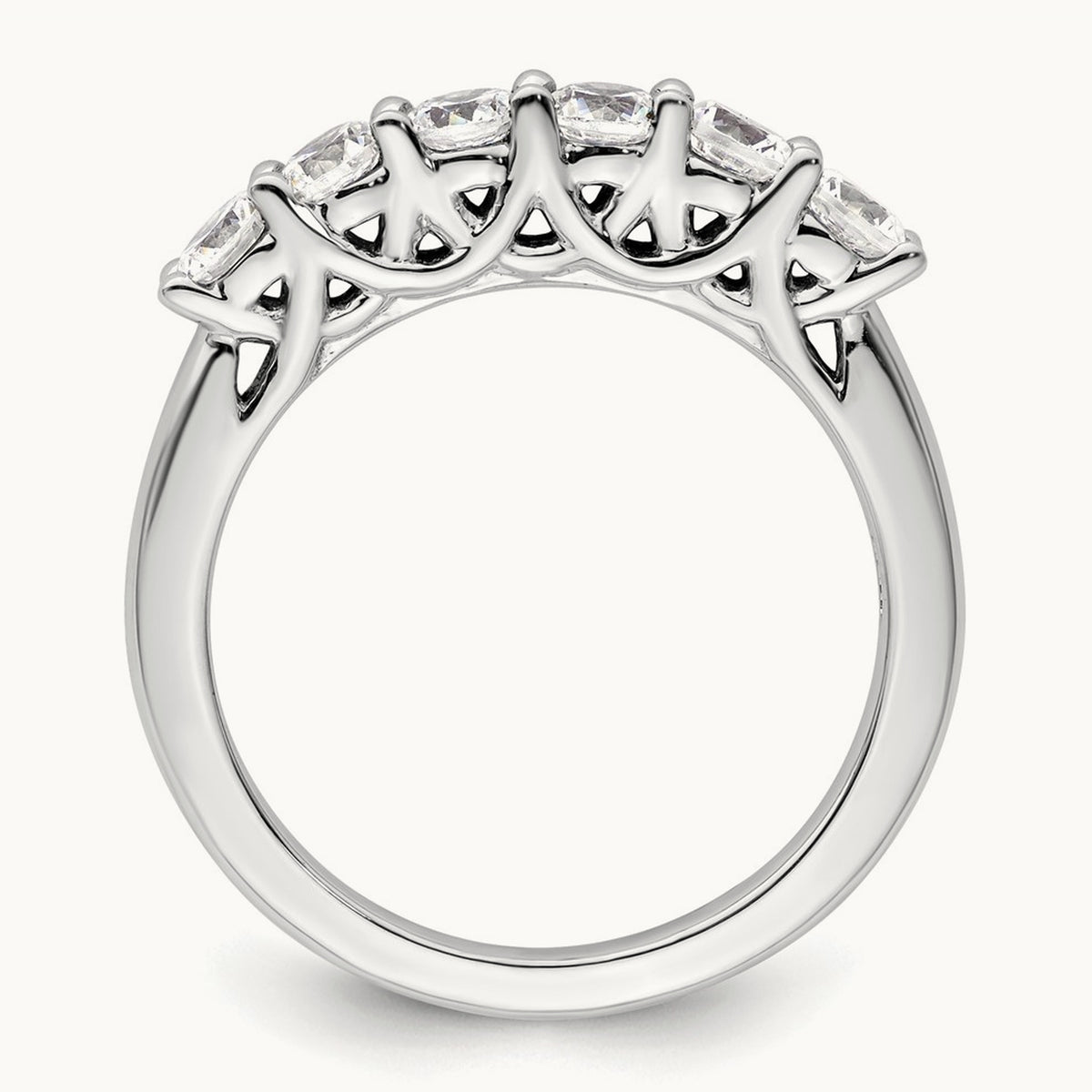 6-Stone Diamond Band, 14K White Gold