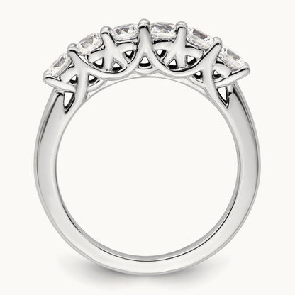 6-Stone Diamond Band, 14K White Gold