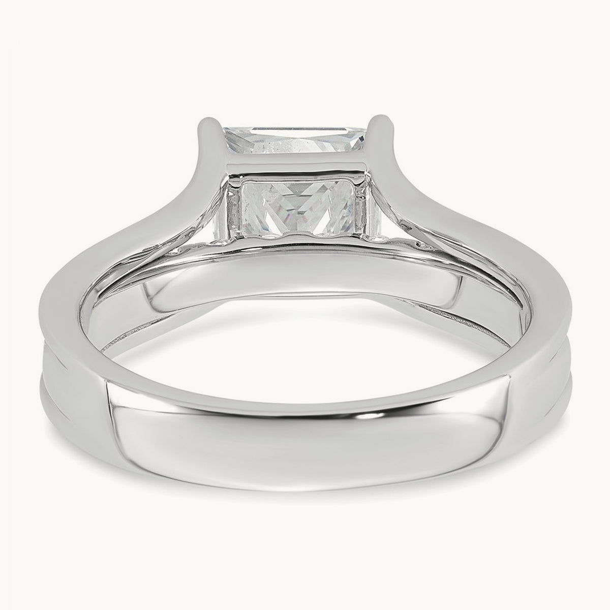 Princess Engagement Ring, 1.75-3.00 ct tw Lab-Grown Diamond — 2 1/2 ct, 14K White Gold