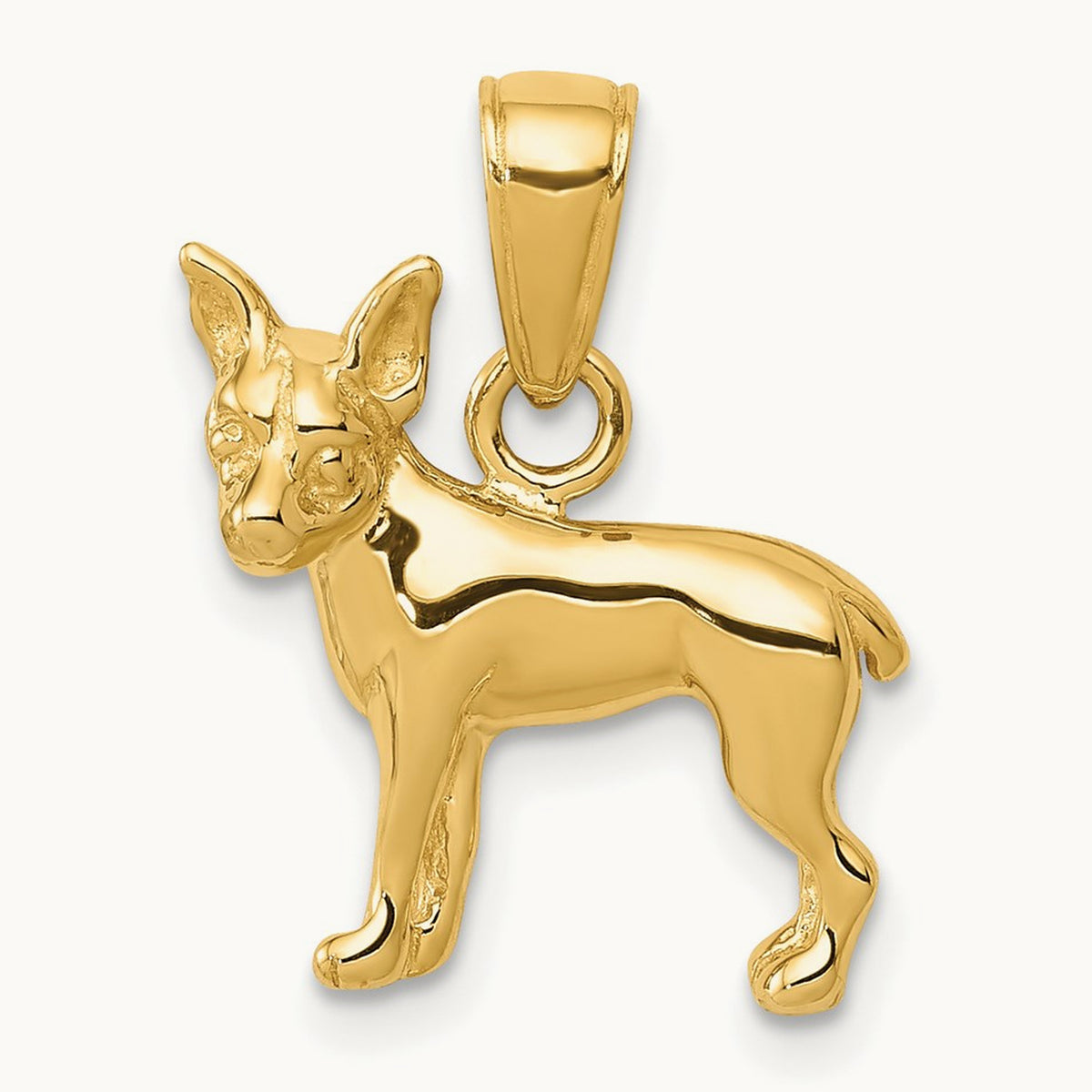 Chihuahua Dog Pendant, 14K