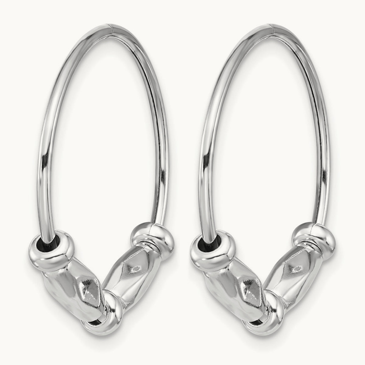 RH-plated Fancy Endless Hoop Earrings, Sterling Silver — Leslie's