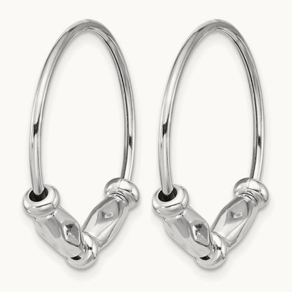 RH-plated Fancy Endless Hoop Earrings, Sterling Silver — Leslie's
