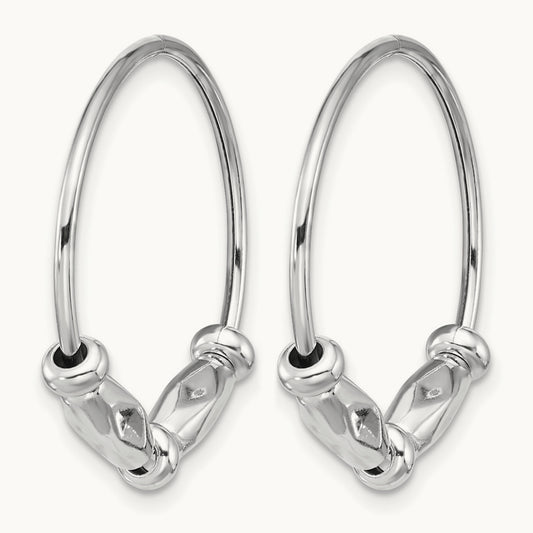 RH-plated Fancy Endless Hoop Earrings, Sterling Silver — Leslie's