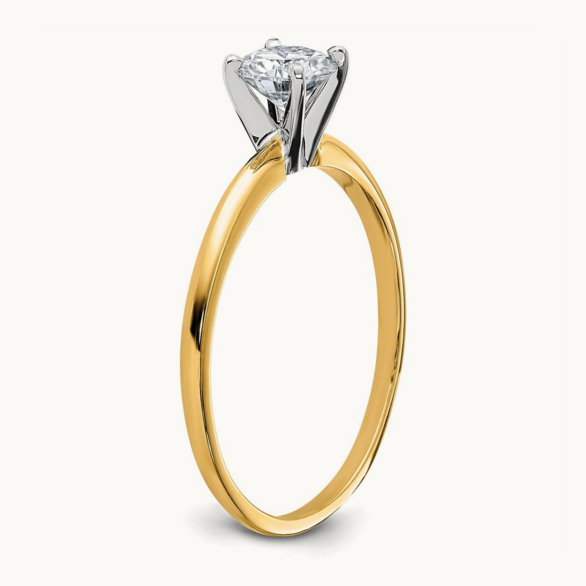 Round Solitaire Engagement Ring, 0.50 ct tw Lab-Grown Diamond — 14K Two-Tone