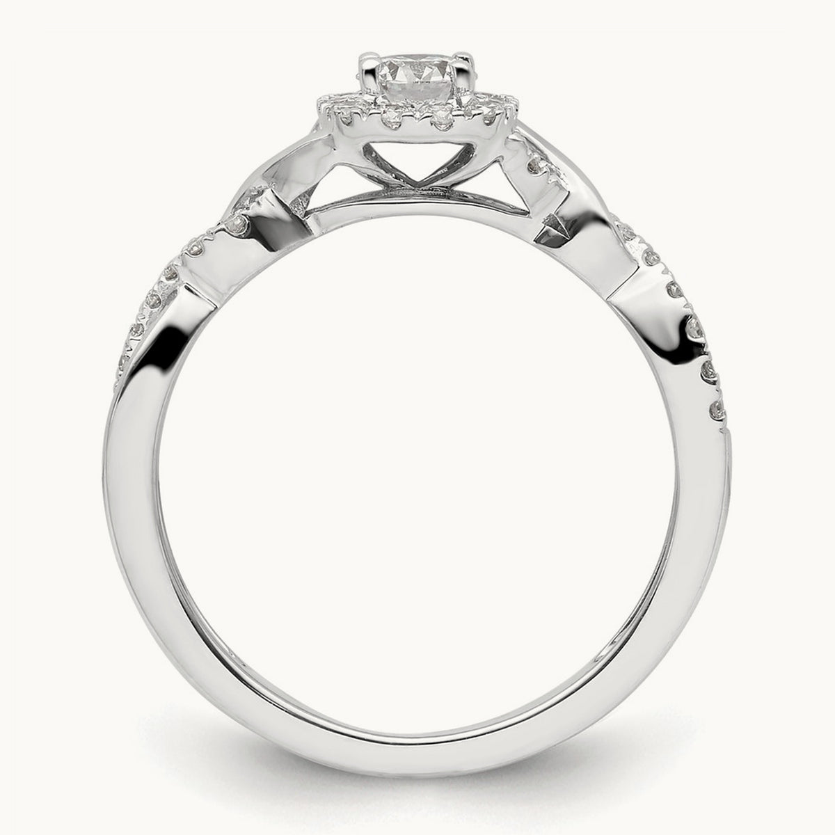 Round Bypass Engagement Ring, 0.50 ct tw Lab-Grown Diamond
