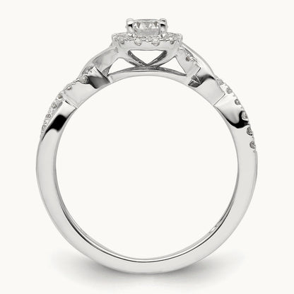 Round Bypass Engagement Ring, 0.50 ct tw Lab-Grown Diamond