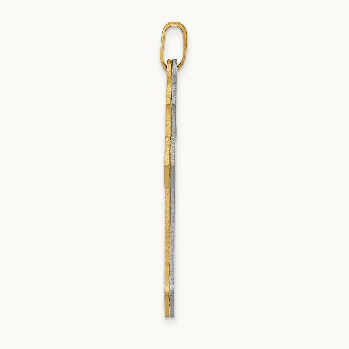 Passion Cross Pendant — 14K Two-Tone Gold, 36mm
