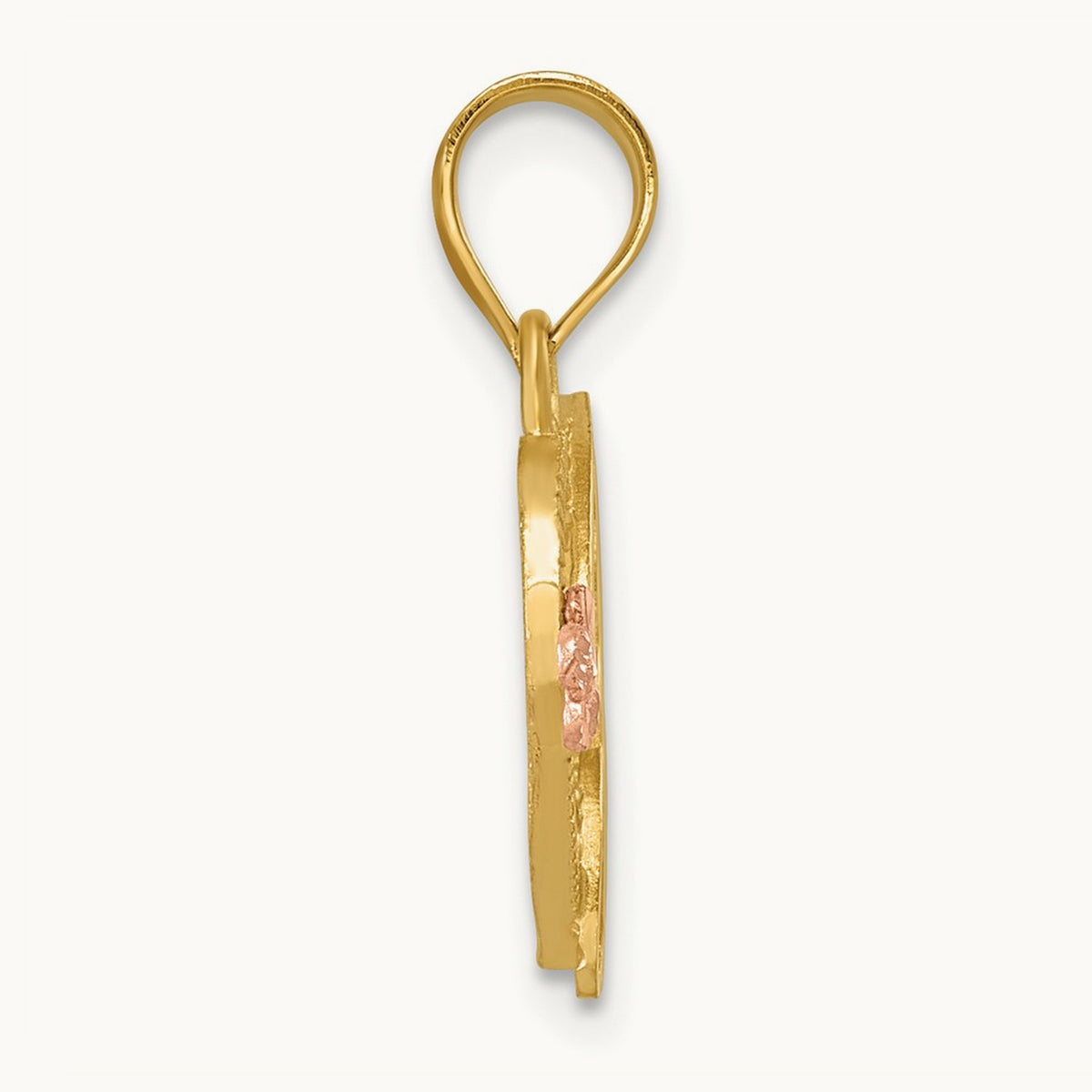 Heart Initial Pendant — 14K Two-Tone Gold, J