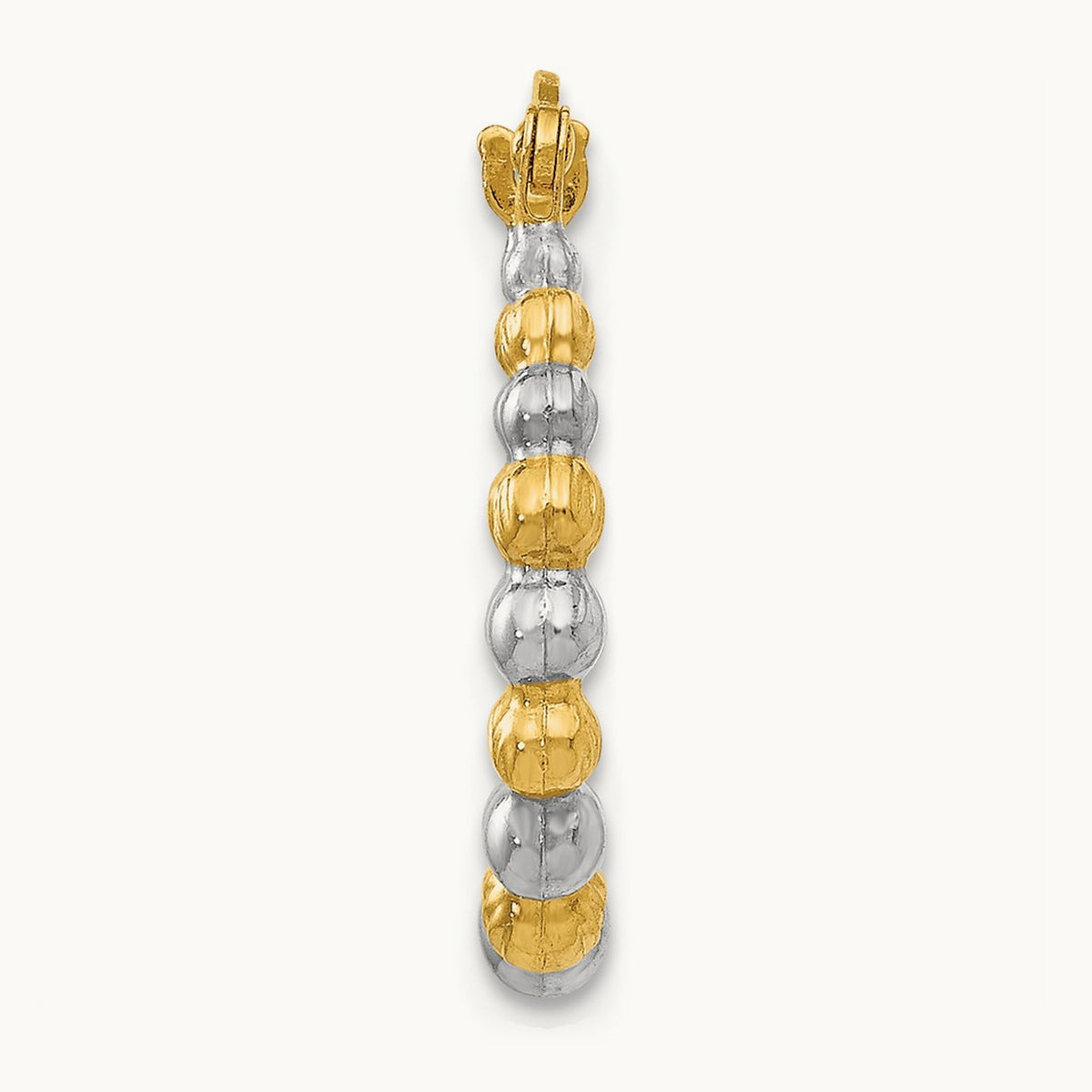 Single Beaded Hoop Earring — 14K Two-Tone Gold