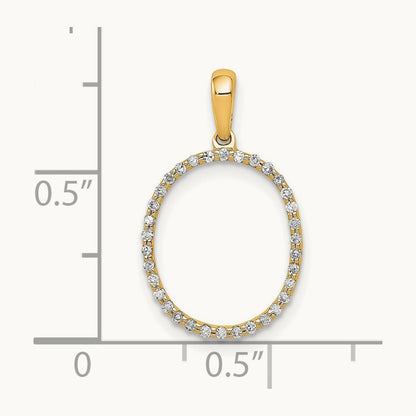 Diamond Letter O Initial Pendant, 14K