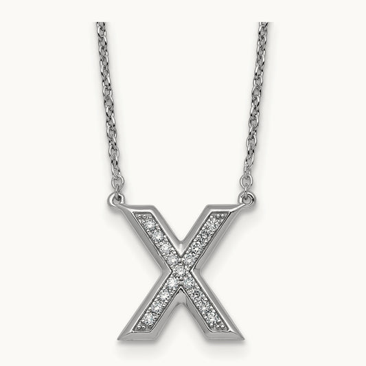 Initial X Necklace, 0.15 ct tw Lab-Grown Diamond