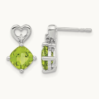 Peridot and Diamond Heart Earrings — photo set