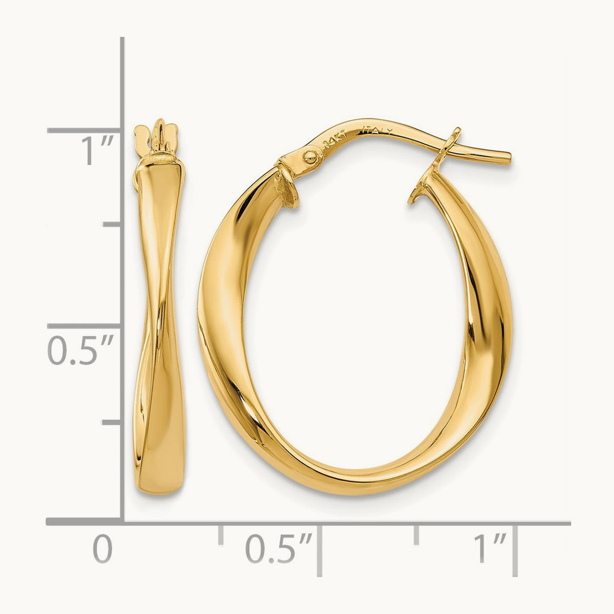 Polished Hoop Earrings, 14K — Leslie's