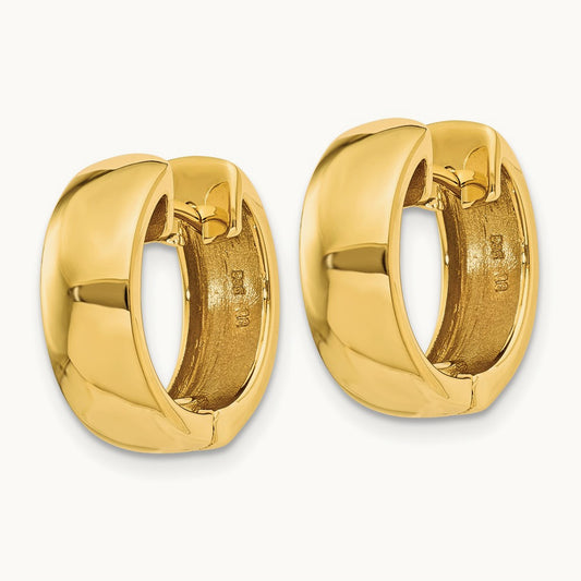 Round Hinged Hoop Earrings, 14K