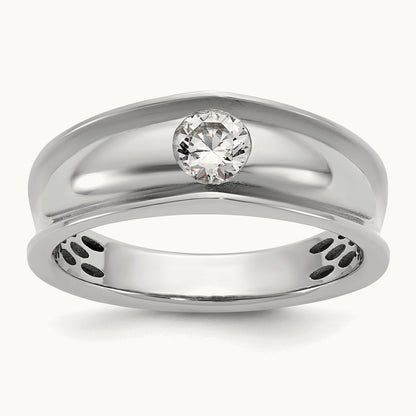 IB Goodman Mens Polished Complete 1/2ct Diamond Ring, 14K White Gold