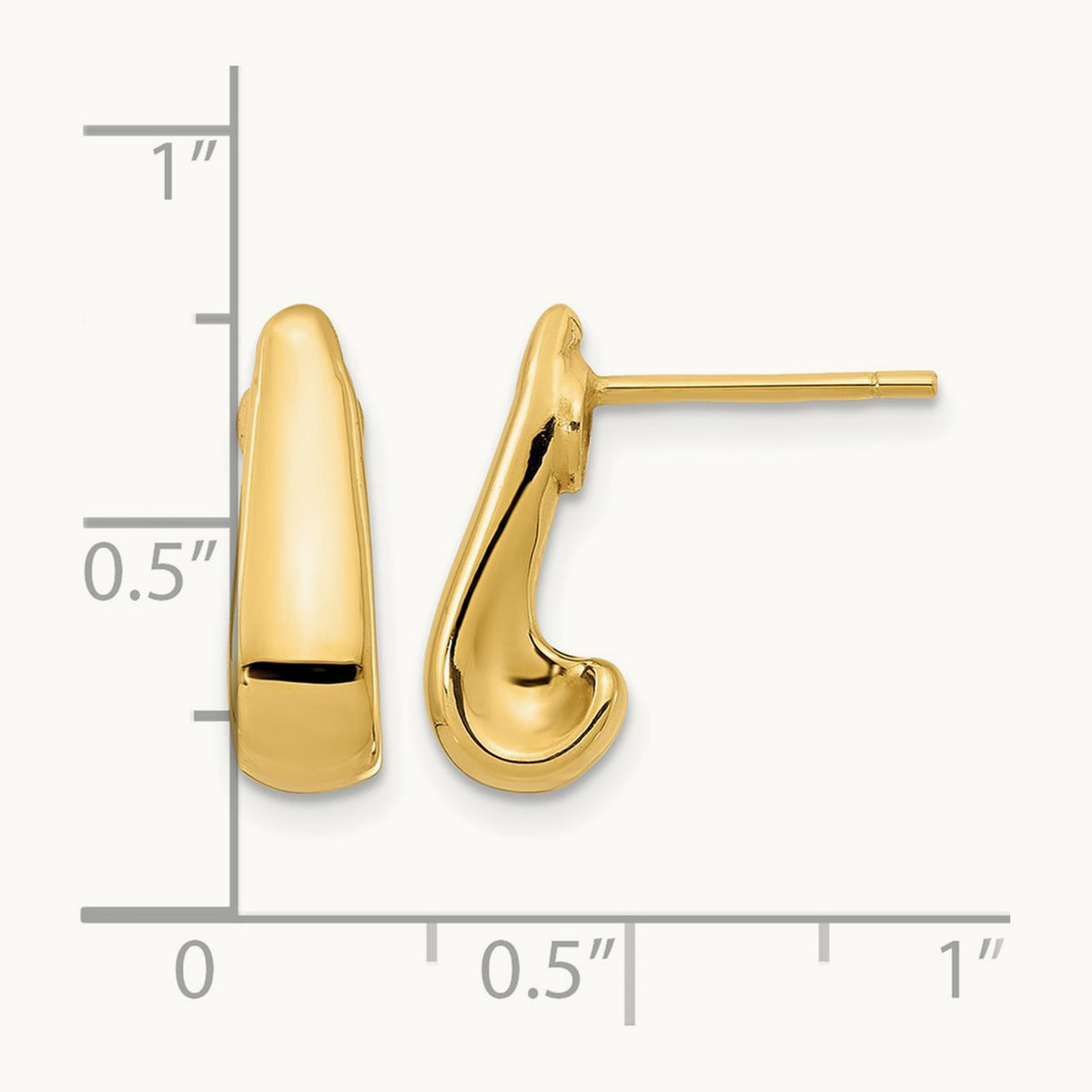 Polished Post Earrings — Leslie's — 14K Yellow Gold