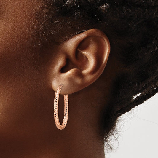 ForeverLite Polished and Textured Earrings — Leslie's — 14K Rose Gold