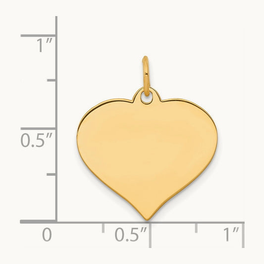 Heart Disc Charm, 14K