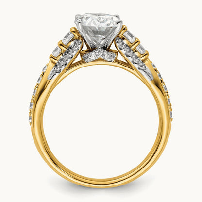 Oval Center Semi-Mount Engagement Ring, 0.50 ct tw Lab-Grown Diamond