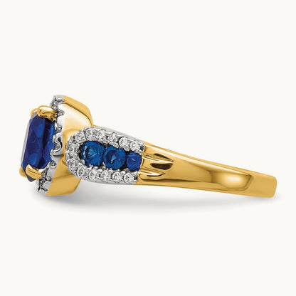 Diamond and Oval Sapphire Ring — photo set