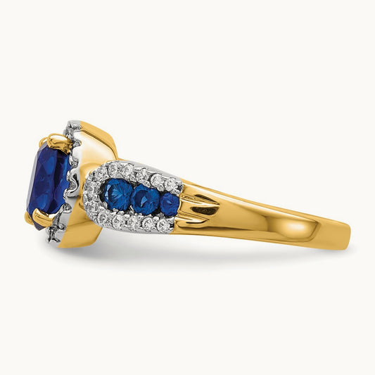Diamond and Oval Sapphire Ring — photo set