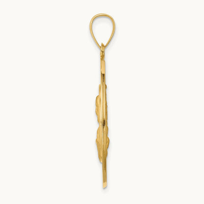 Queen of the Holy Scapular Reversible Medal Hollow Pendant, 14K