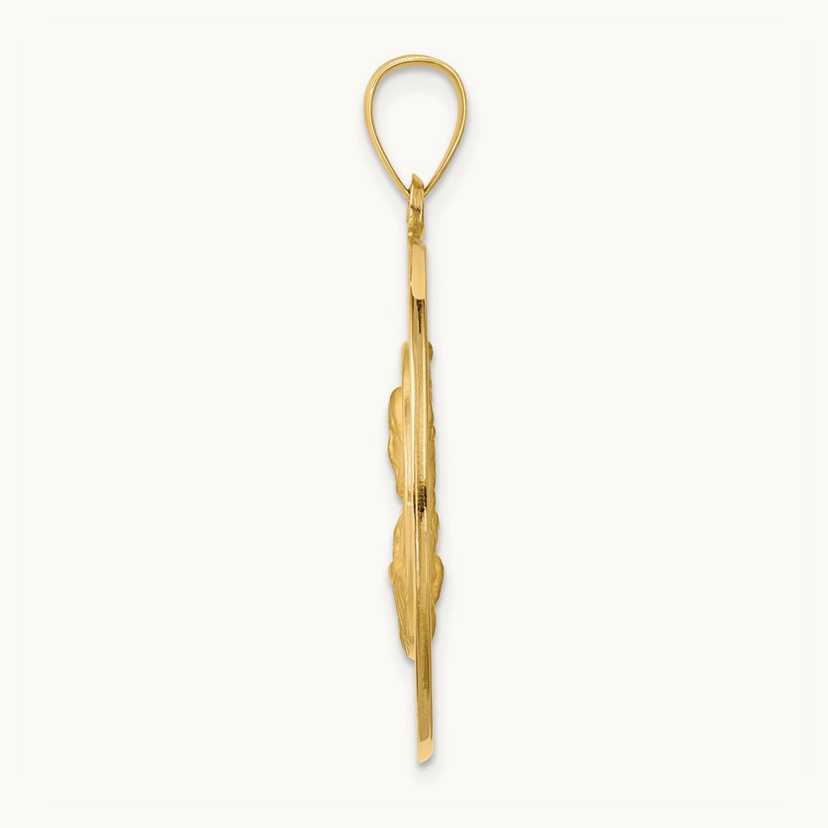 Queen of the Holy Scapular Reversible Medal Hollow Pendant, 14K