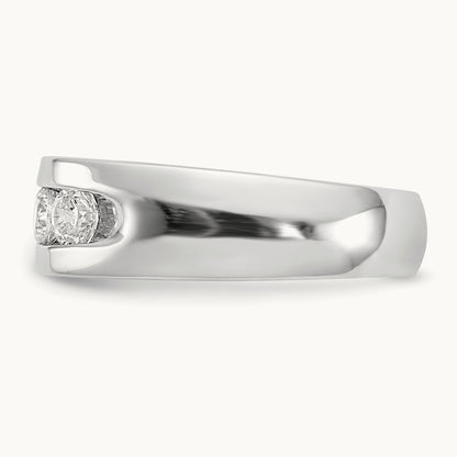 5-Stone Diamond Channel Band, 14K White Gold