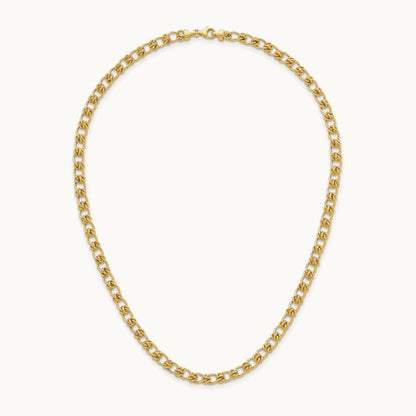Polished Fancy Link 17 Inch Necklace, 5.0mm, 14K