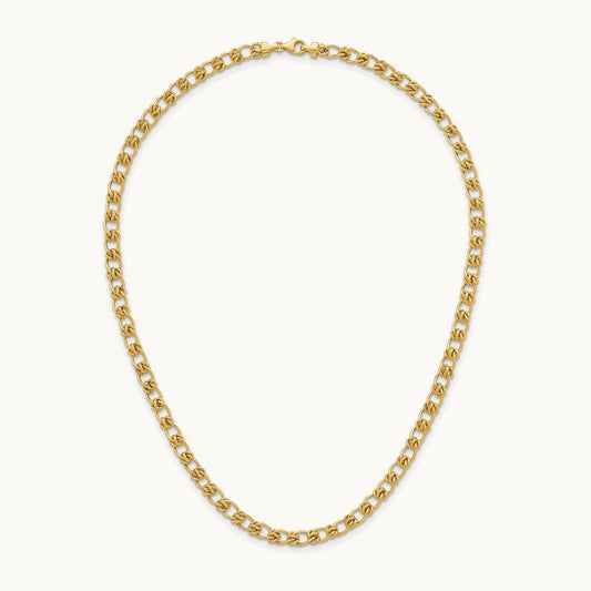 Polished Fancy Link 17 Inch Necklace, 5.0mm, 14K