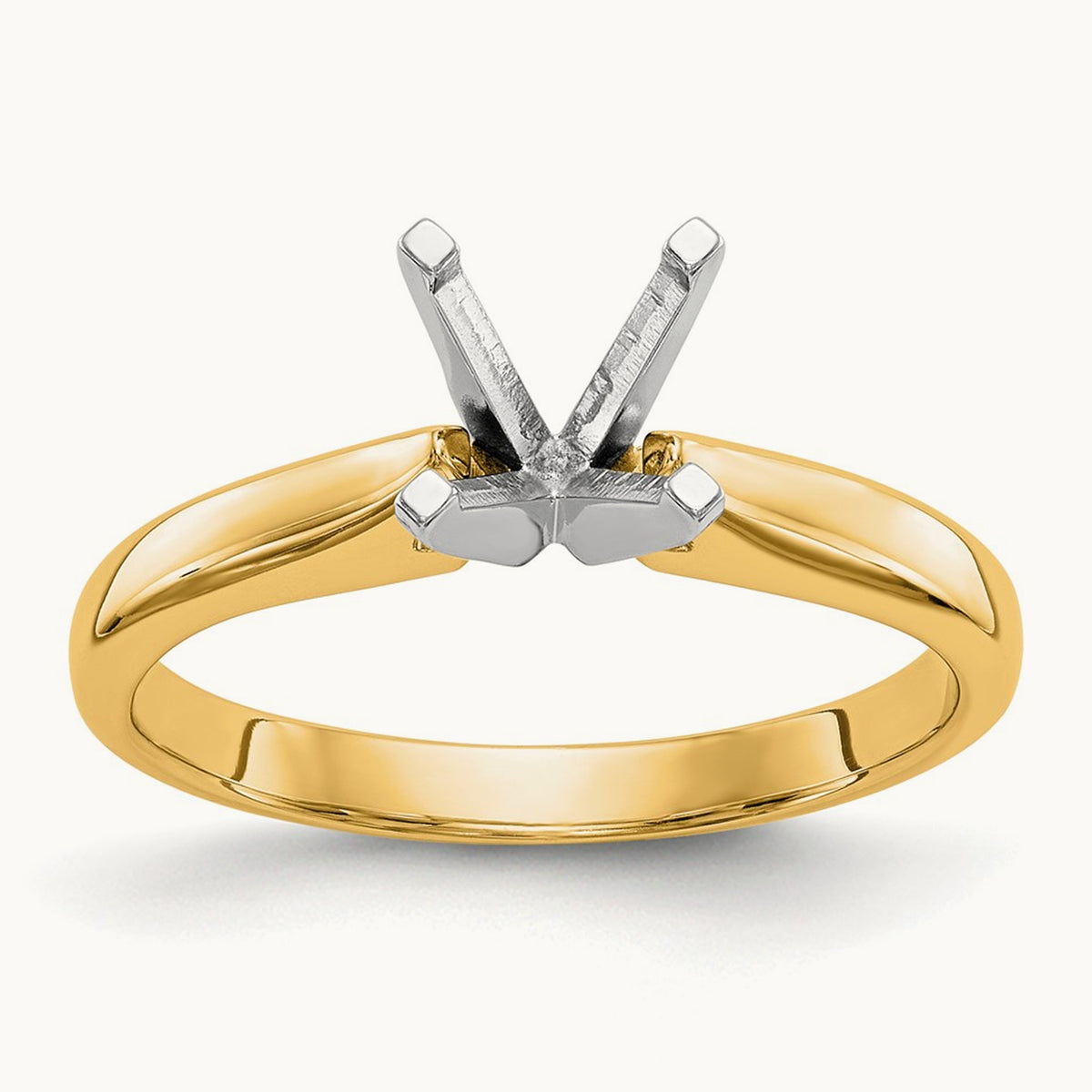 1ct. Medium-Weight Airline Half-Round Ring Mounting, 14K Two-tone