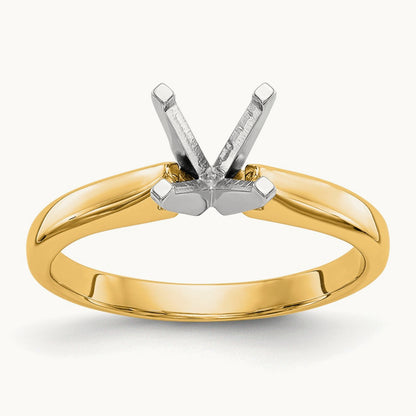1ct. Medium-Weight Airline Half-Round Ring Mounting, 14K Two-tone