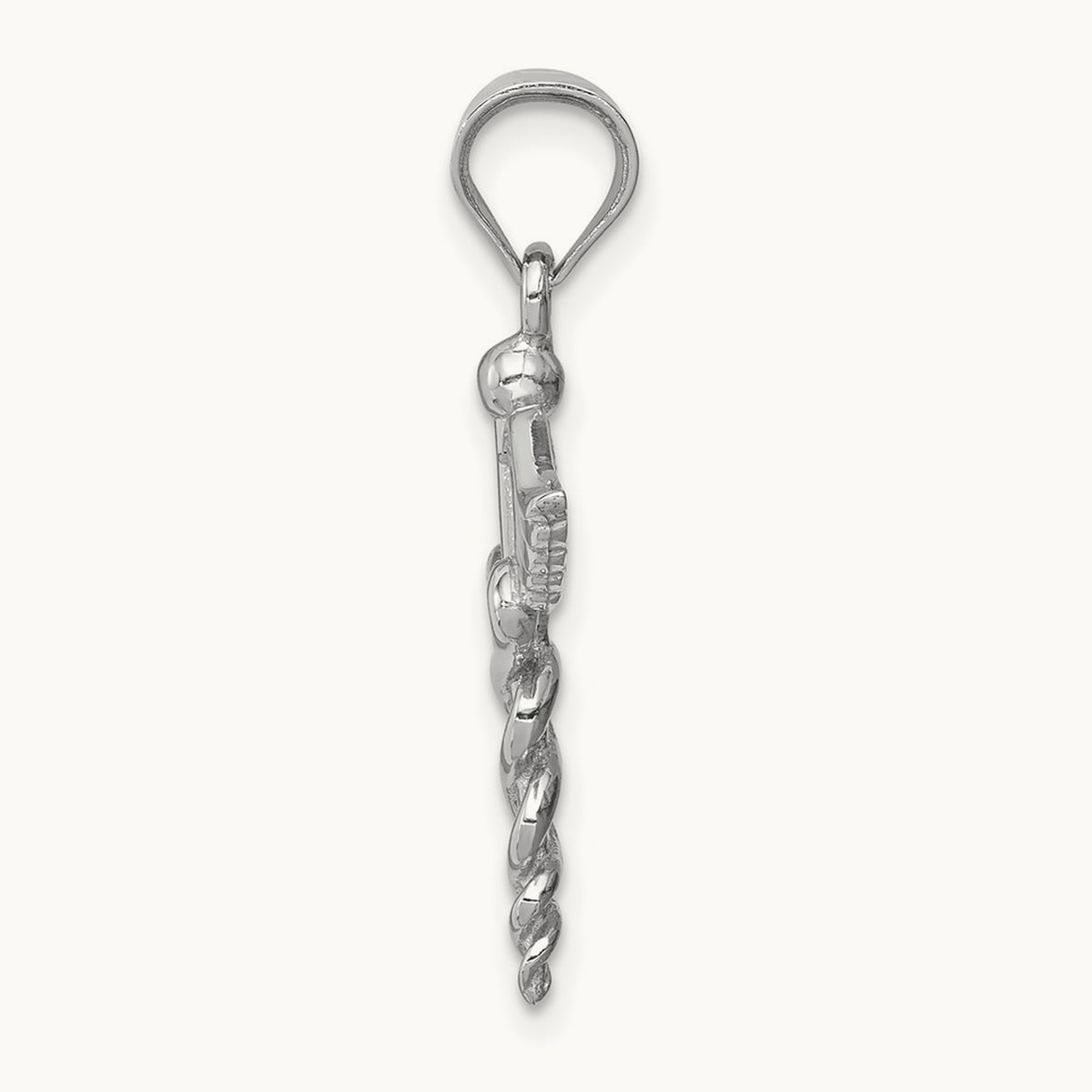 Polished 3-D Medical Pendant — 14K White Gold
