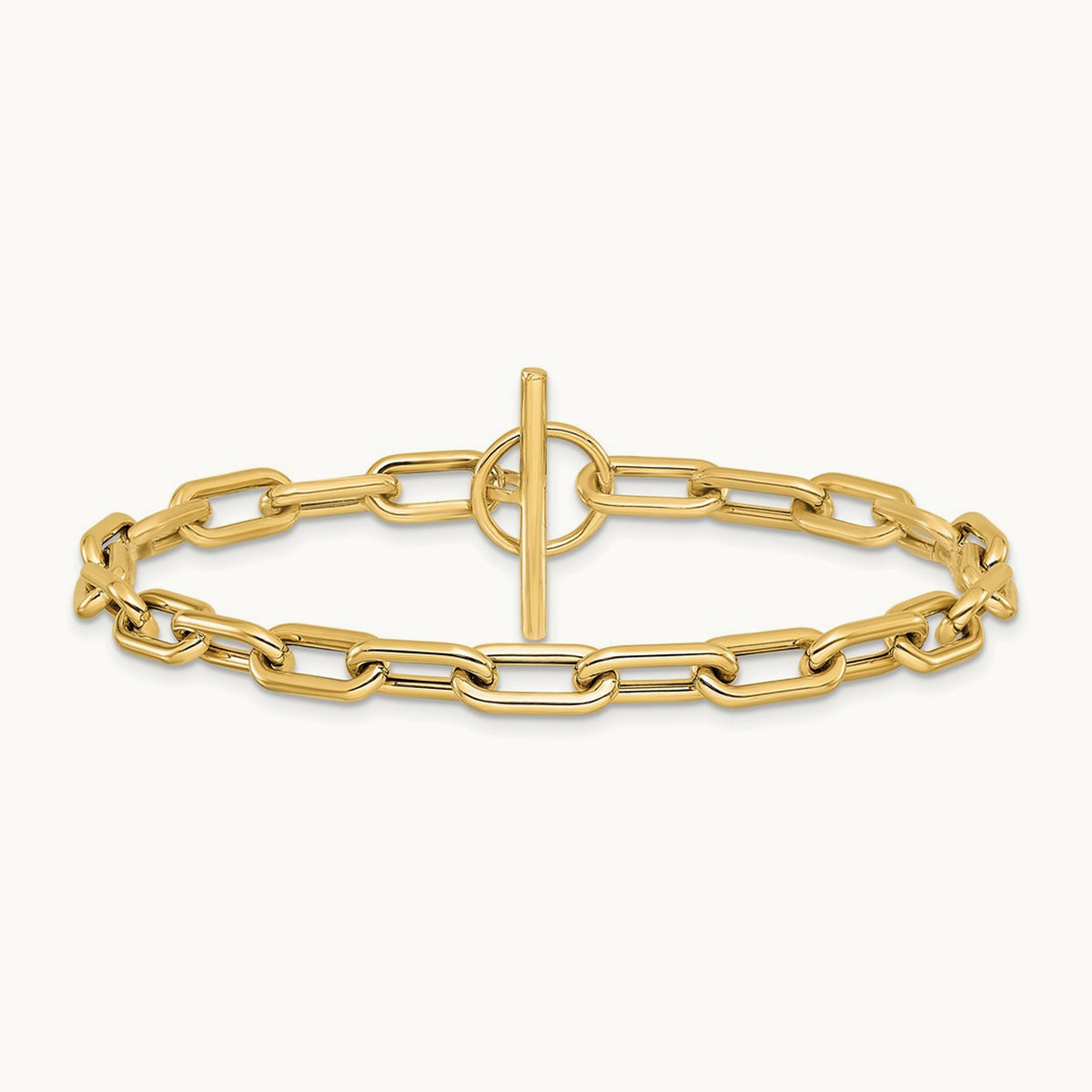 Polished Fancy Toggle Link Bracelet, 14K