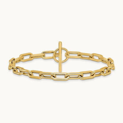 Polished Fancy Toggle Link Bracelet, 14K